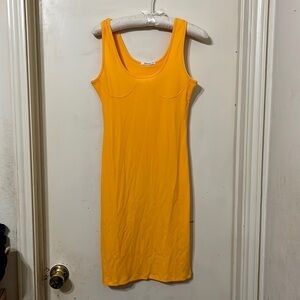 NWT Small Bodycon yellow tank dress
